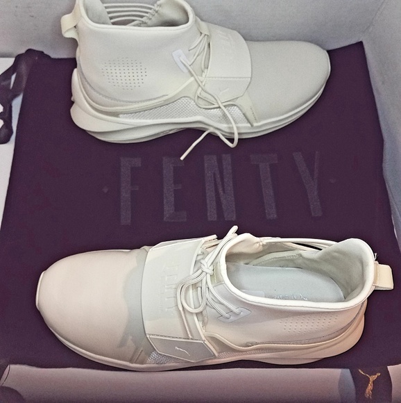 Fenty Puma Rihanna High Top Sneakers Cream Sz 8.5 - Picture 4 of 5